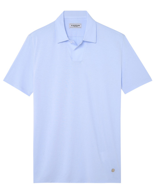 HILLS - Sky blue cotton jersey polo