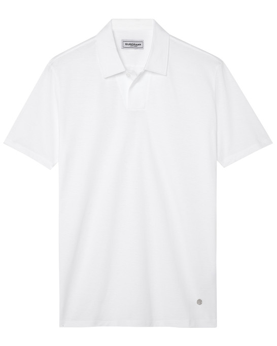 HILLS - White cotton jersey polo