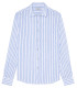 TENNIS - Chemise coupe classique en lin à rayures bleu