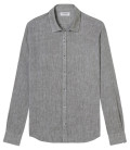 JONAS - Plain linen shirt kaki