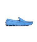 Monza ocean blue moccasins in nubuck.