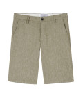 TURNER - Bermuda slim fit em linho cáqui mosqueado