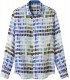 ROSS - Camisa de linho regular masculina com estampa pantone branca