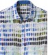 ROSS - Camisa de linho regular masculina com estampa pantone branca