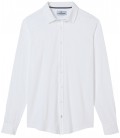 STUART - Camisa slim-fit blanca de punto de algodón