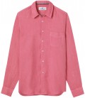 DIVA - Camisa de linho branco liso em rosa fushia