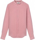 STAN - Camicia in lino con colletto rosa Mao