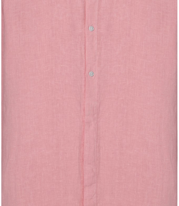 STAN - Camisa de lino con cuello Mao, rosa