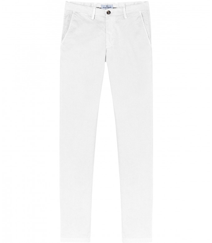 FLASH - Calça chino de ajuste fino, branca