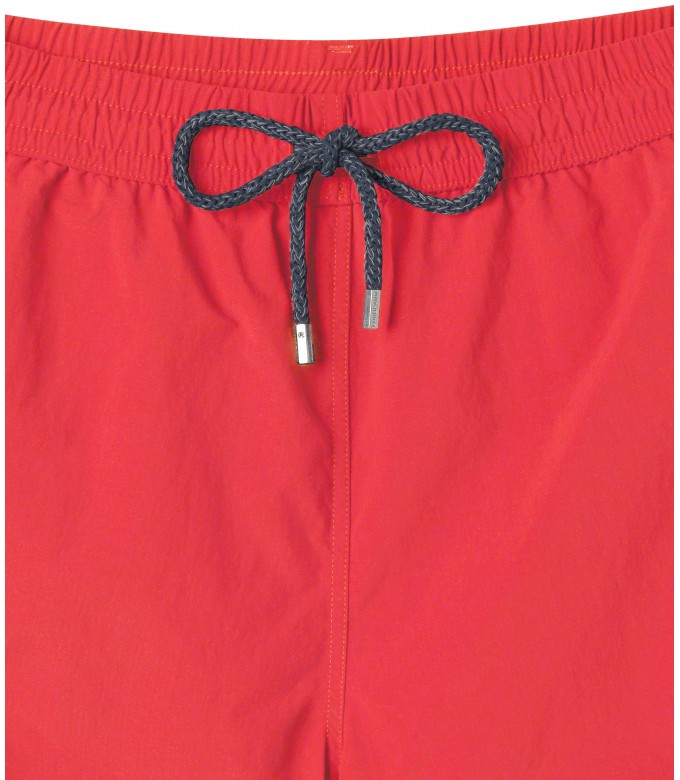 SOFT - short de baño liso, slim fit, coral