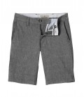 TURNER - Pantaloncini slim fit in lino grigio acciaio screziato