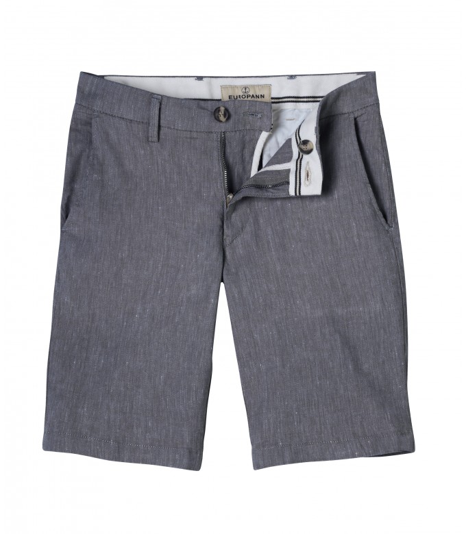 TURNER - Slim fit linen-blend bermudas, navy