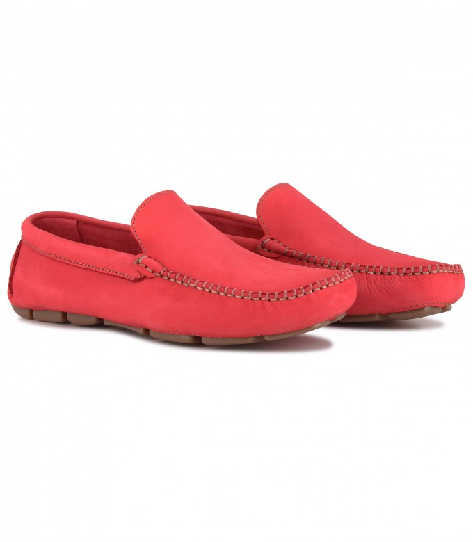 MONZA - Nubuck loafers, red