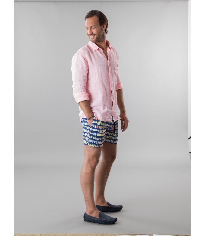 BORNEO- Badeshorts mit Pantone-Print, Marine