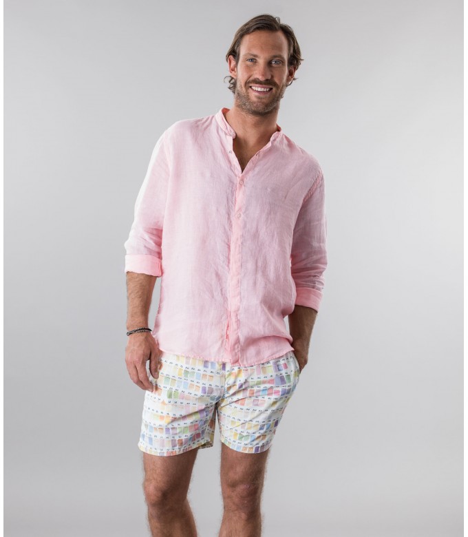 BORNEO- Badeshorts mit Pantone-Print, pastellfarben