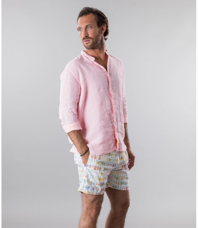 BORNEO- Badeshorts mit Pantone-Print, pastellfarben