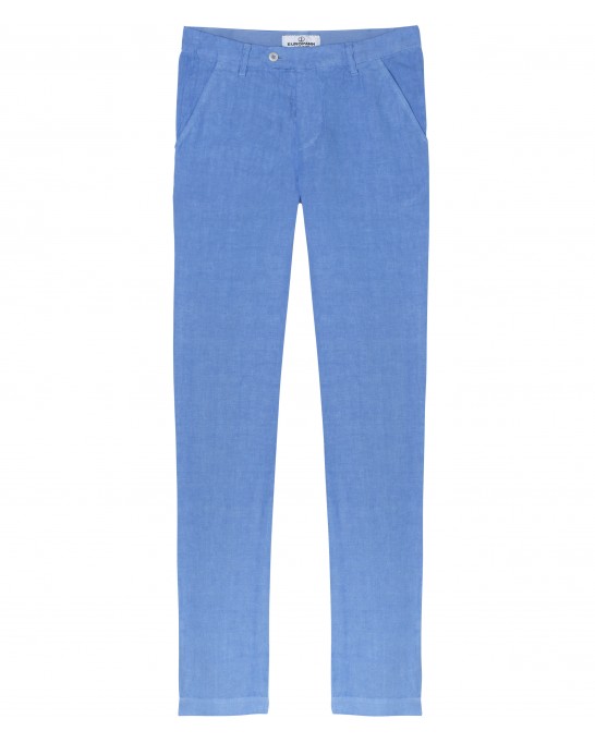 DYLAN - Casual linen pants, ocean blue