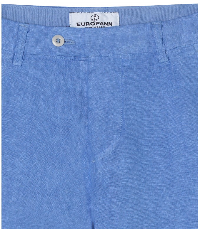 DYLAN - Casual linen pants, ocean blue