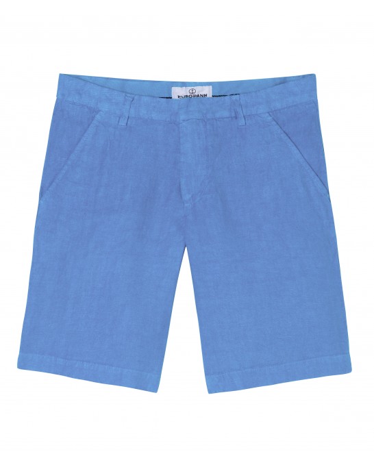 COLORADO - Casual linen bermudas, ocean blue