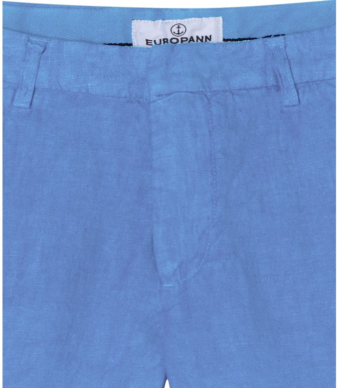 COLORADO - Casual linen bermudas, ocean blue