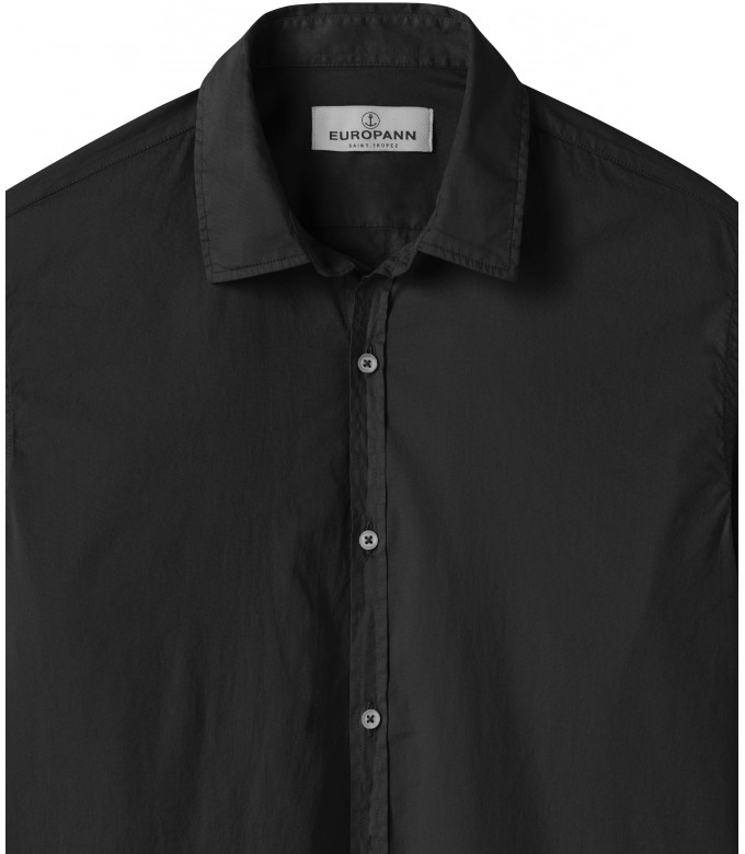 VARDY - Casual cotton-voile shirt, black