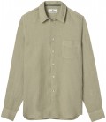 Camisa lisa de lino diva beige