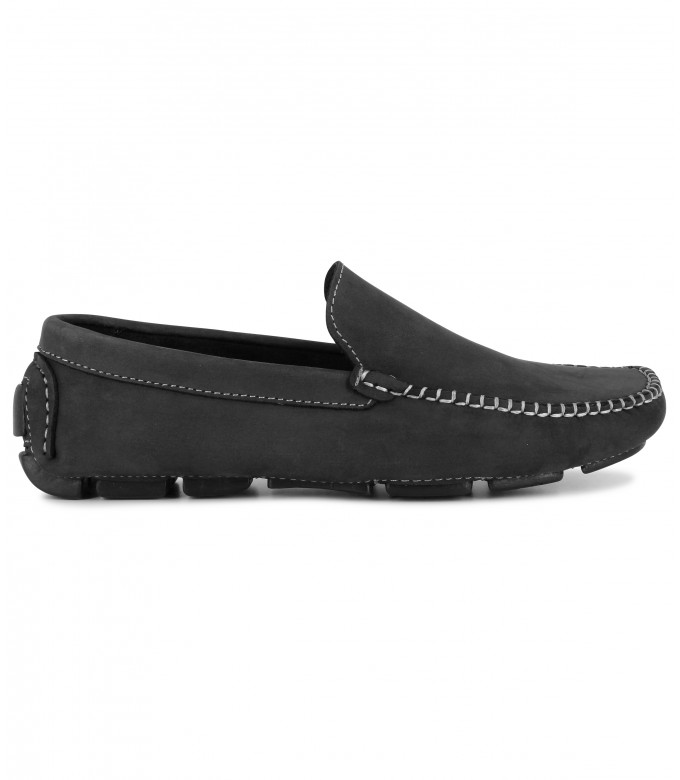 MONZA - Nubuck loafers, black