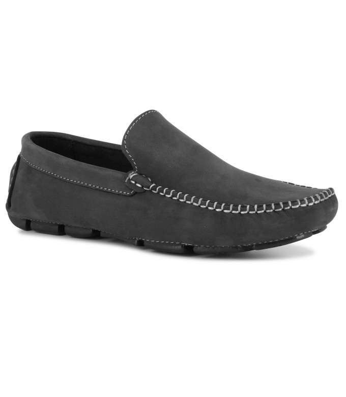 MONZA - Nubuck loafers, black