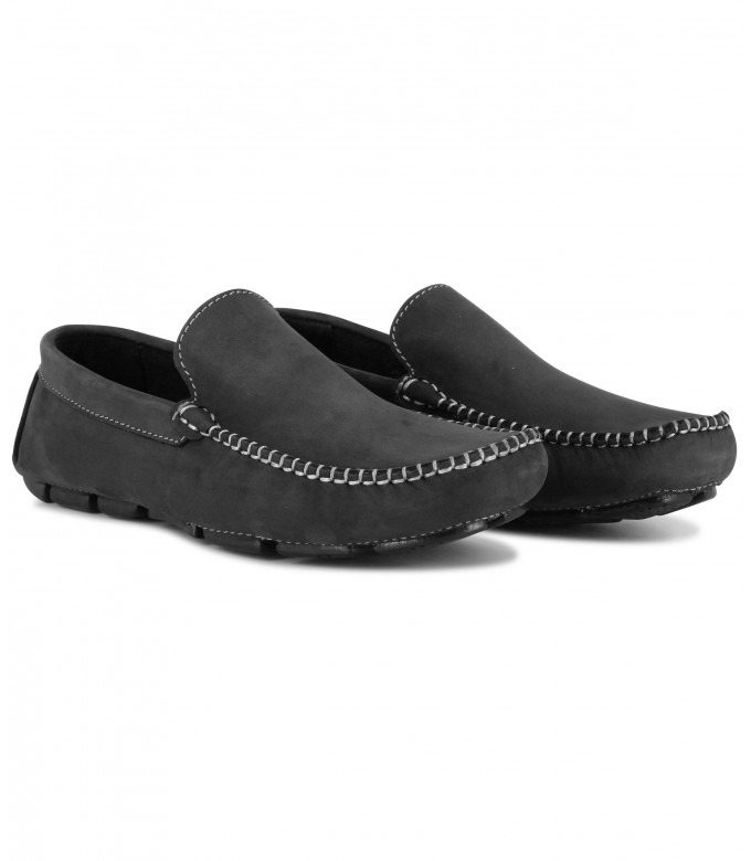 MONZA - Nubuck loafers, black