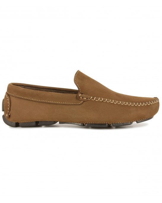 MONZA - Nubuck loafers, cognac