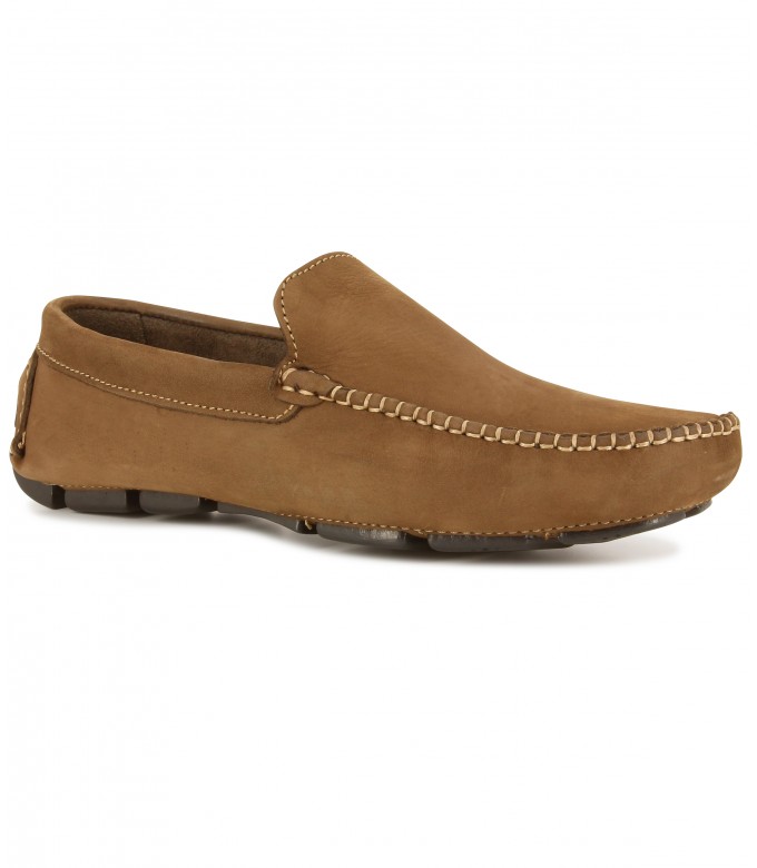 MONZA - Nubuck loafers, cognac