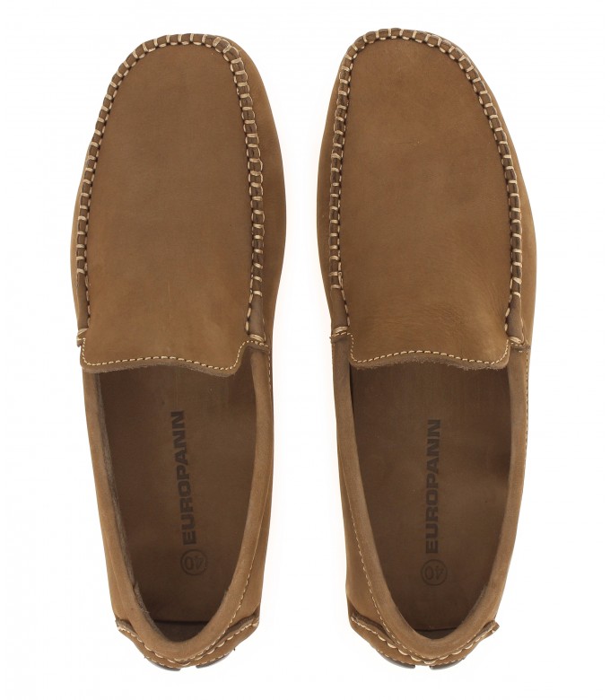 MONZA - Nubuck loafers, cognac