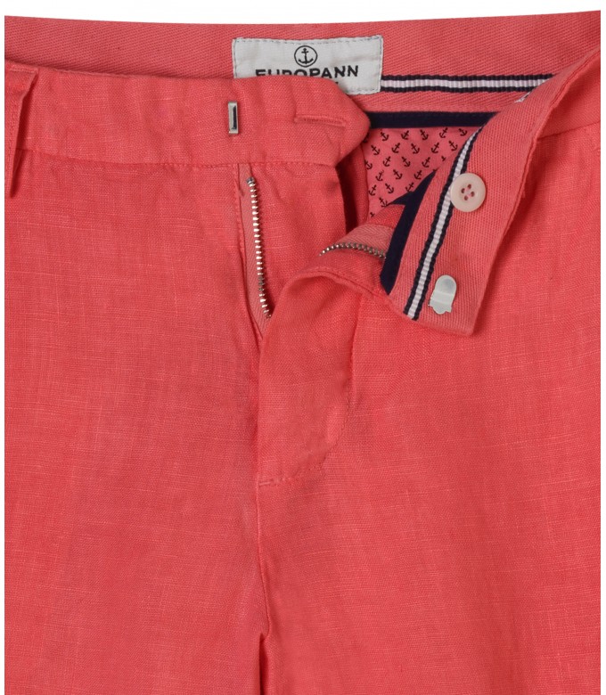 COLORADO - Casual linen bermudas, red