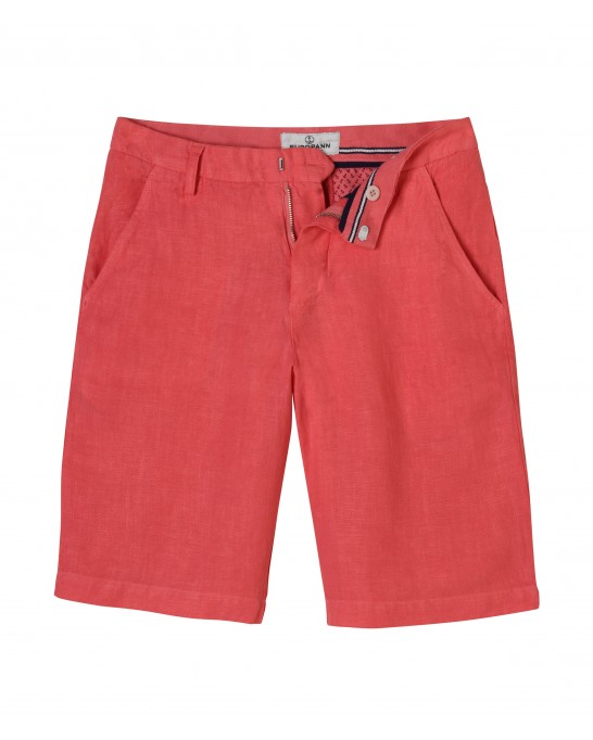 COLORADO - Casual linen bermudas, red