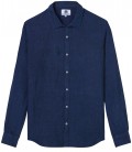 JONAS - Camisa lisa de lino azul marino