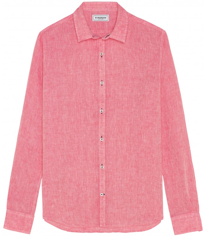 PLAIN WHITE LINEN JERSEY SHIRT JONAS FUSHIA