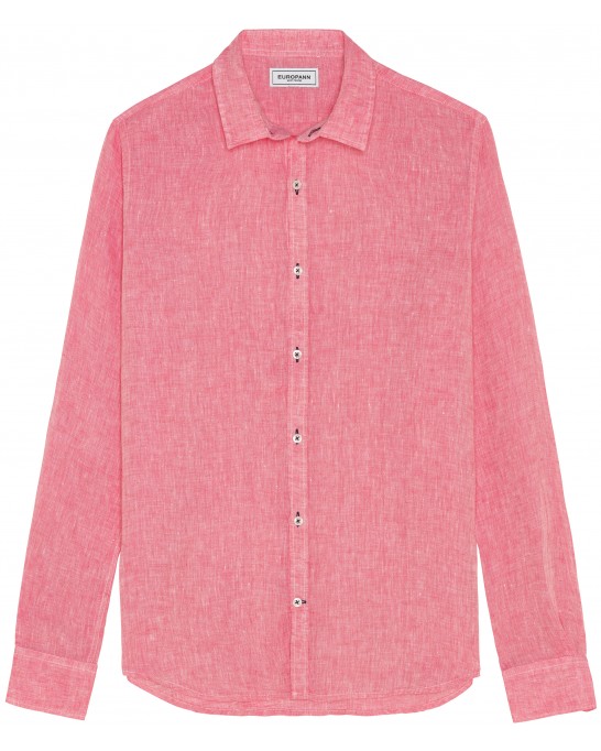 PLAIN WHITE LINEN JERSEY SHIRT JONAS FUSHIA