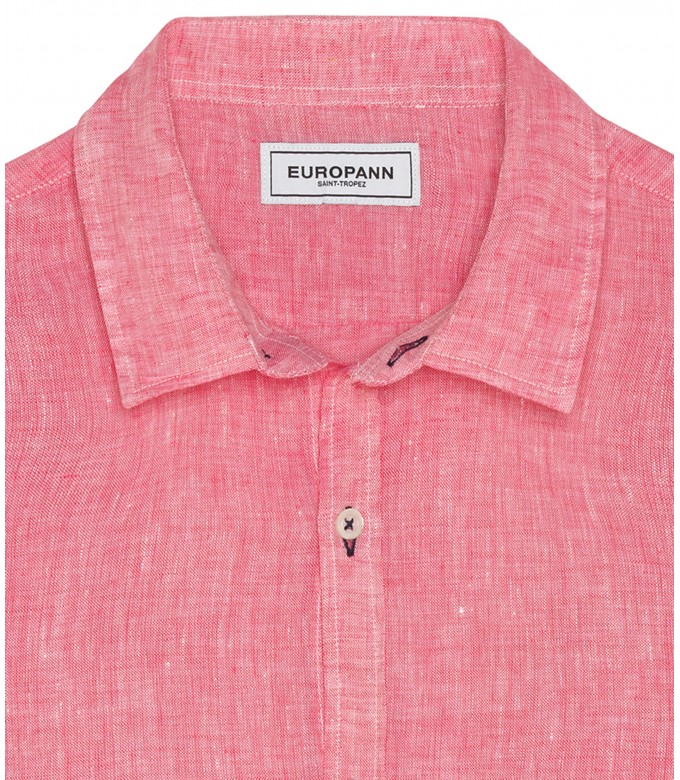 PLAIN WHITE LINEN JERSEY SHIRT JONAS FUSHIA