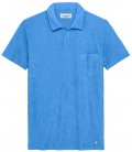 MITCH - Towelling ocean blue polo shirt