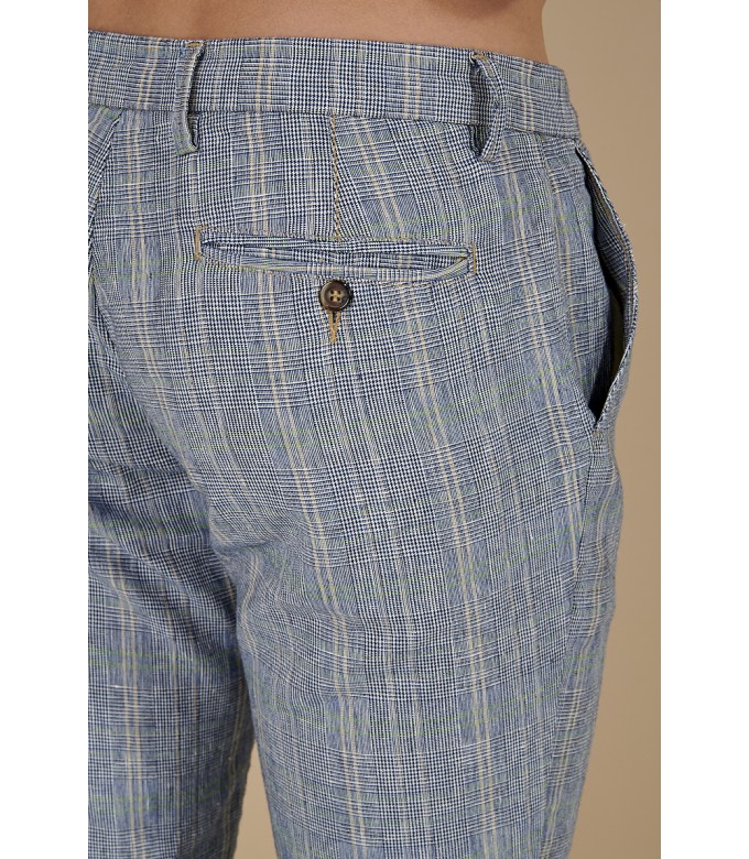 CHECK PANTS PHIL NAVY BLUE