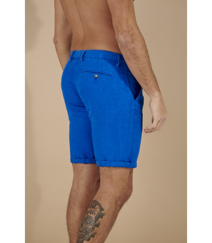 COLORADO - Casual linen bermudas, klein blue