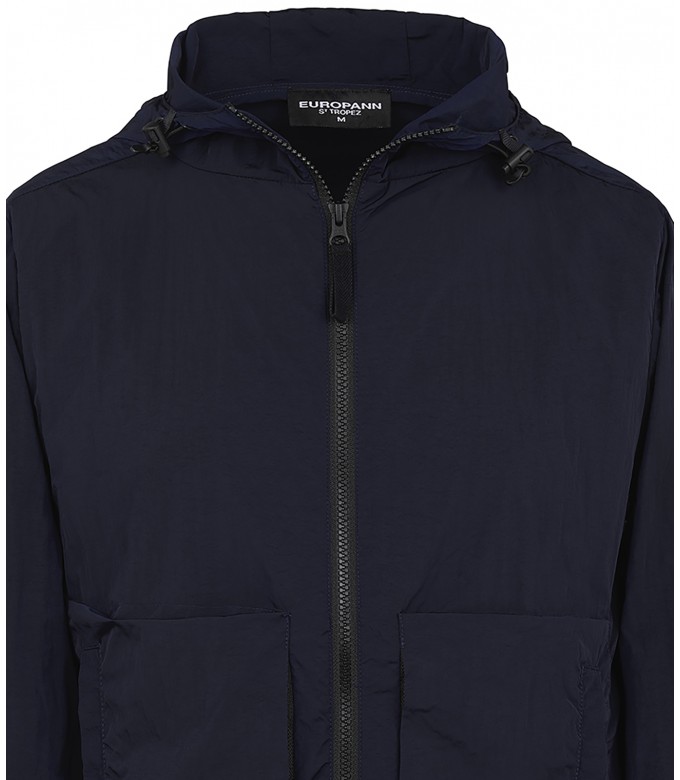 Navy blue anorak long sleeves jacket for men | Quality brand Europann