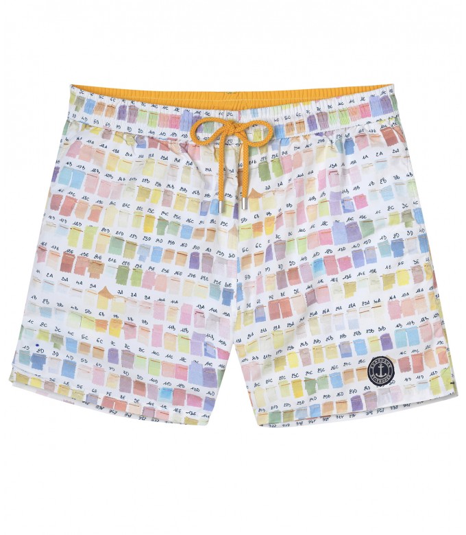 BORNEO- Badeshorts mit Pantone-Print, pastellfarben