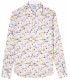 TROPICAL FLOWERS PRINTED LINEN SHIRT LEAF GREEN