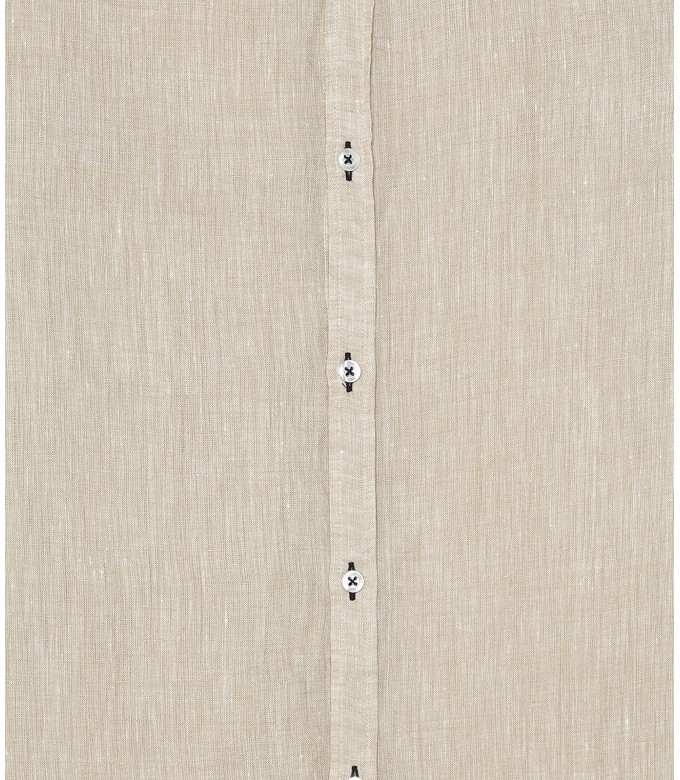 JONAS - Chemise unie lin chiné beige