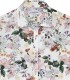 LAGON - Cotton flower printed shirt beige and blue