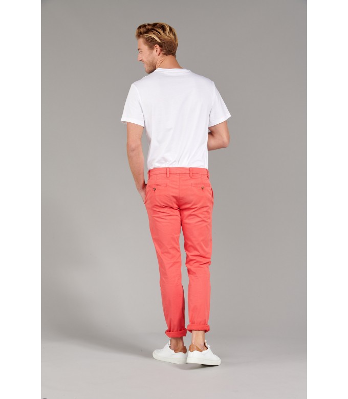 FLASH - Calça chino de ajuste fino, vermelha