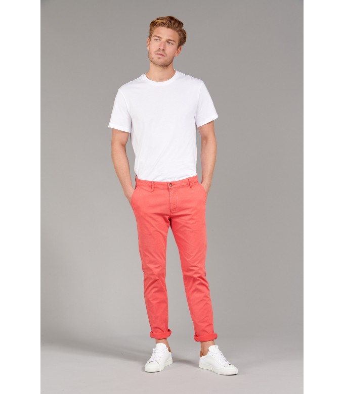 FLASH - Calça chino de ajuste fino, vermelha