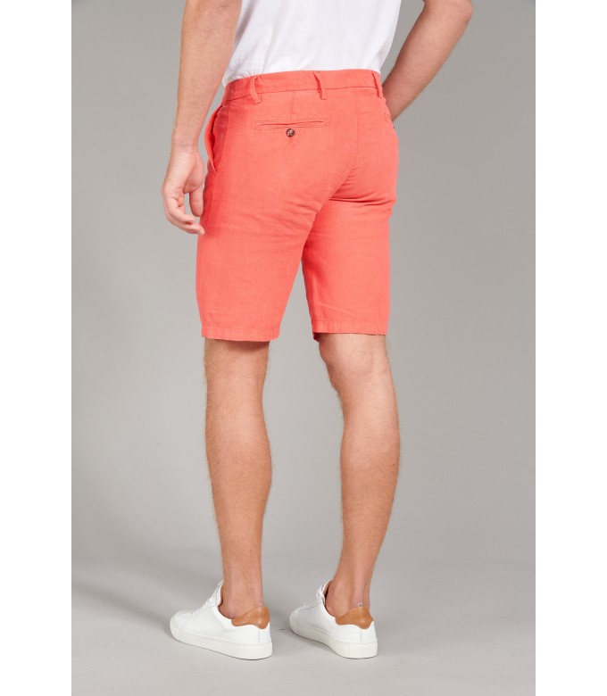 COLORADO - Casual linen bermudas, red