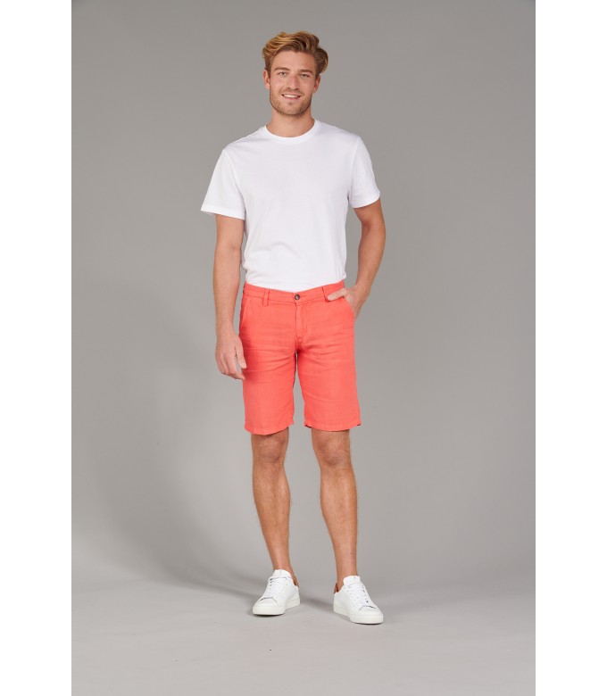 COLORADO - Casual linen bermudas, red